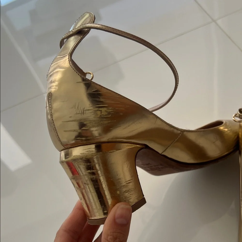 Valentino Gold Heeled Women's Shoes - Picture 2 of 10